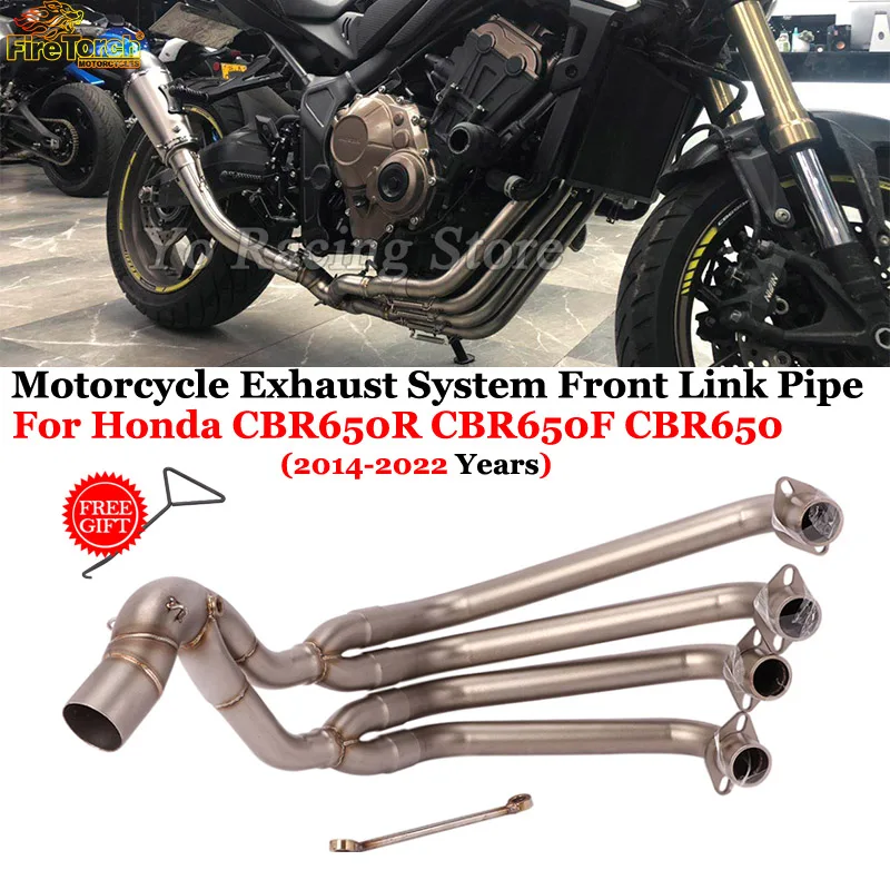 

Slip-On Motorcycle Exhaust Front Link Pipe Moto System For Honda CBR 650R 650 CBR650F CBR650 CB650F 2014 - 2022 Escape Tube