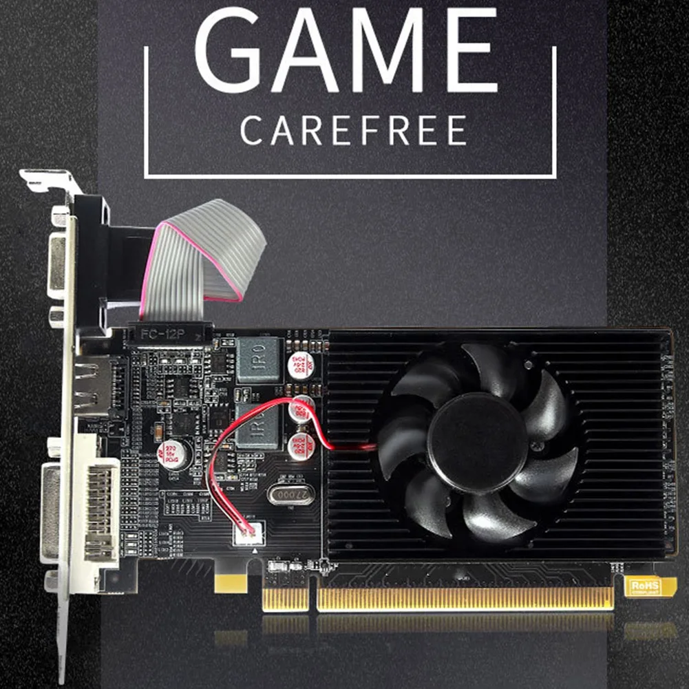 بطاقة رسوميات فيديو VGA متوافقة مع HDMI لـ AMD Radeon HD ، HD7450 ، 2GB ، GDDR3 ، PCI-E ، X16 ، 2G ، 64 بت