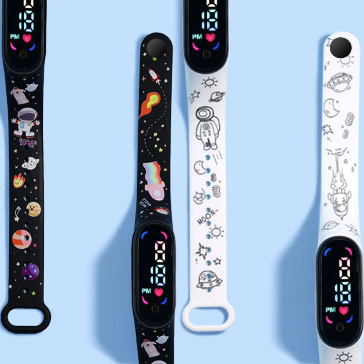 50pcs/lot Birthday Gifts Children Watch For Child Boy Girl Smart LED Digital Cartoon Kids Watch Waterproof Bracelet Wristwatch