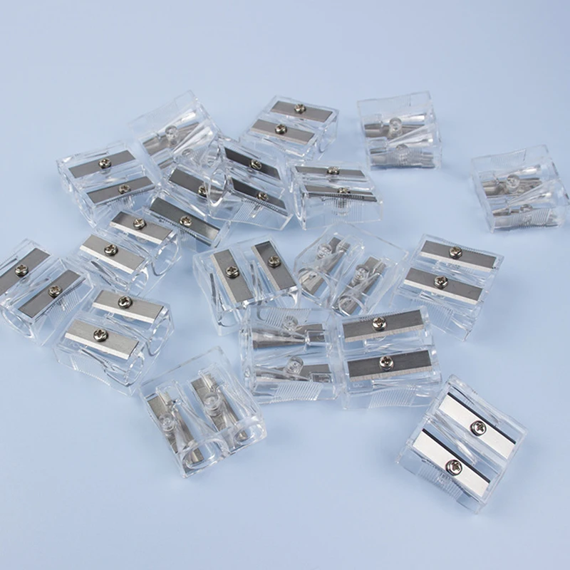 10PCS Pencil Sharpener 2-Hole Pencil Sharpener Transparent Pencil Sharpener