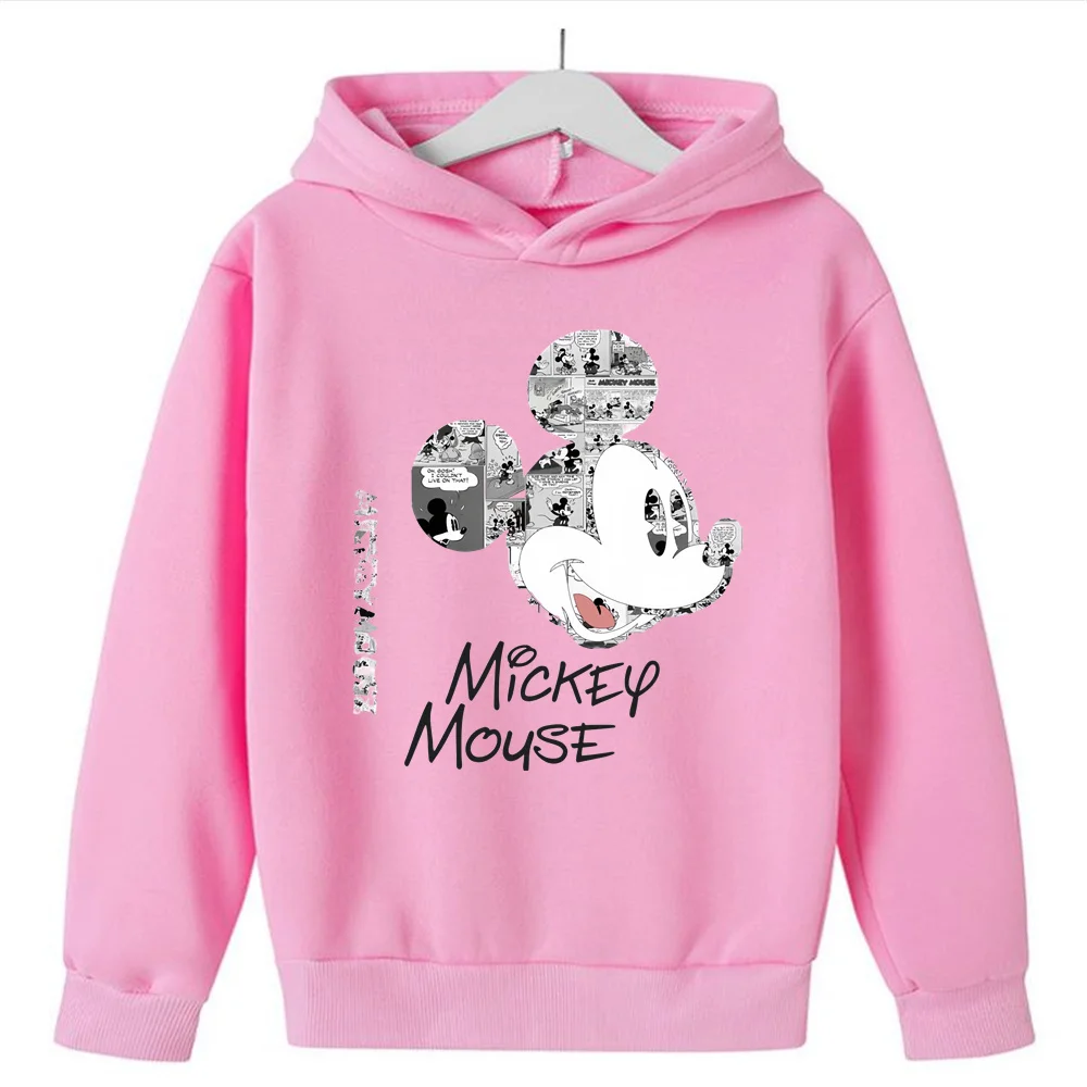 Disney Mickey Minnie Mouse Hoodie Y2K 90s Cartoon Manga Anime Children Clothes Kid Girl Boy Sweatshirt Hoody Baby Top Pullover