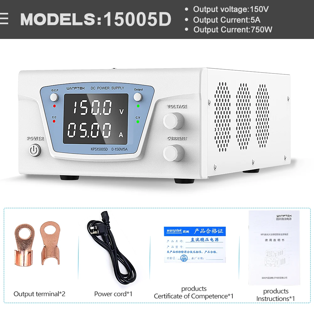 Wanptek 3000w High Power Stabilized Power Supply 300v 10a Adjustable Dc Power Supply with Short Circuit Warning