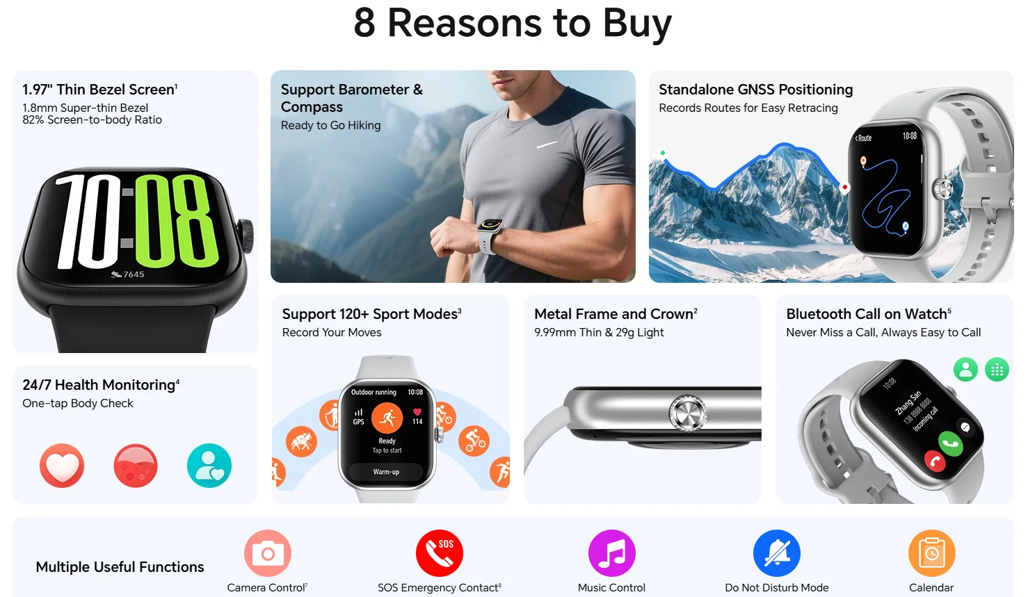 HONOR CHOICE INFOWEAR Watch 2 Pro 1,97" AMOLED-Display mit Schlankem Rahmen S Autonomes GNSS Unterstützt Barometer und Kompass – Detail 5