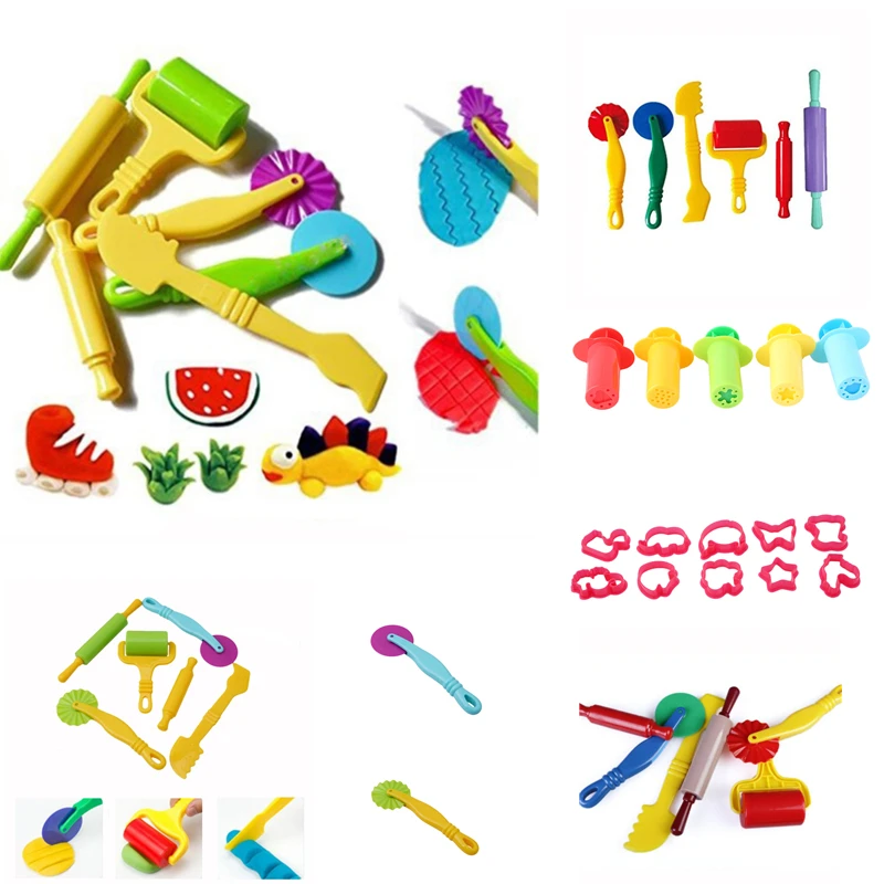 Color Play Dough Model Tool Toys Creative 3D Plasticine Tools Clay Moulds Sets Many Style Learning Education Play dough Set Toys