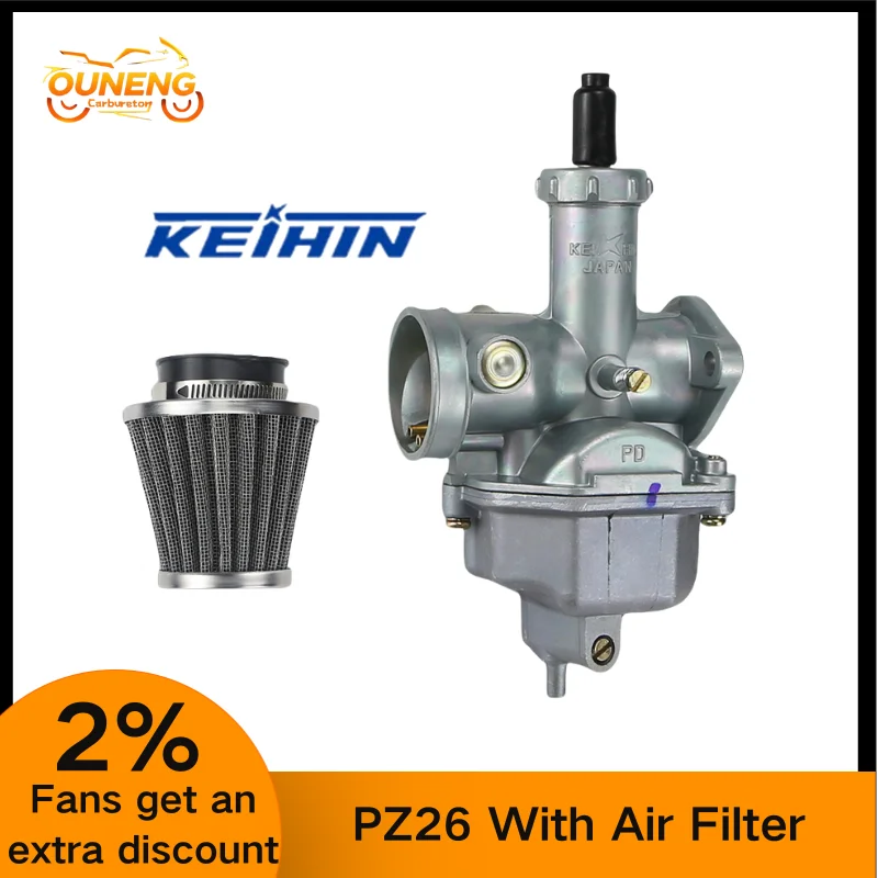 

PZ26 Motorcycle Carburetor With Free Air Filter For Honda CG125 CB125 XL125S TRX250 TRX 250EX Recon 125cc ATV Dirt Bike Carb