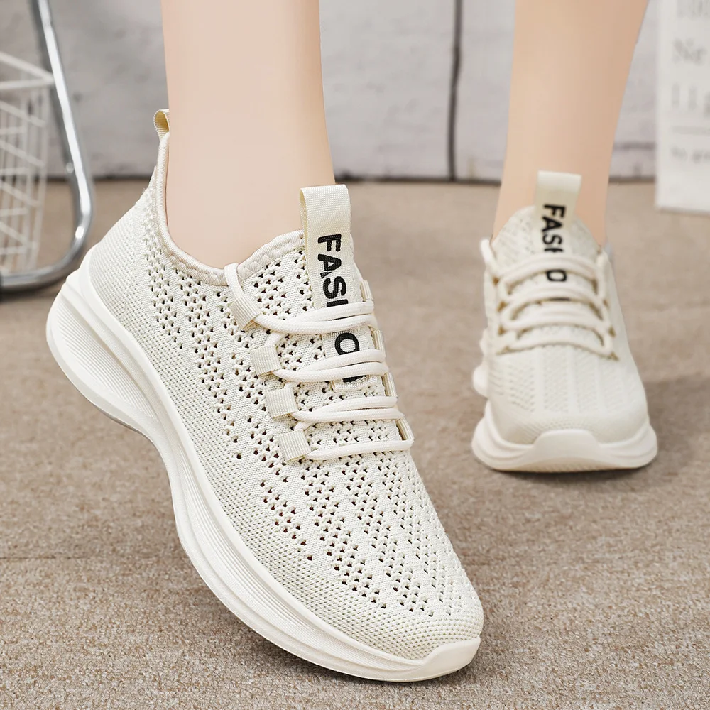 Women\'s shoes 2024 summer fabric upper breathable casual shoes fashion trend single shoe soft sole sports women\'s shoes