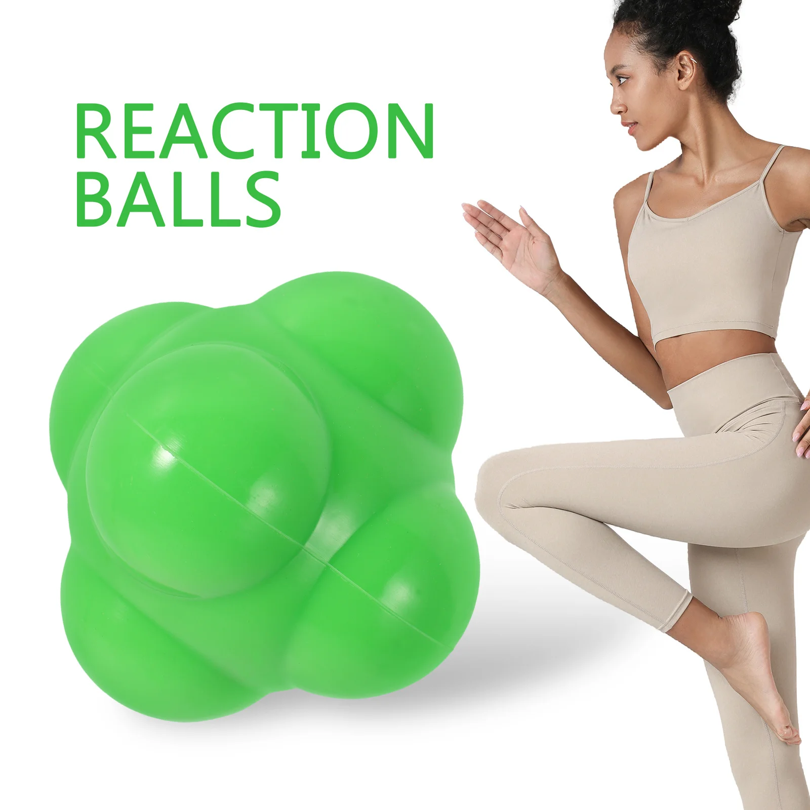 ลูกบอลซิลิโคนหกเหลี่ยมสำหรับฝึกความคล่องตัว แบบพกพา ฝึกปฏิกิริยาตอบสนอง ปรับปรุงความเร็ว การประสานงาน ฟิตเนส ฝึกการประสานมือและตา