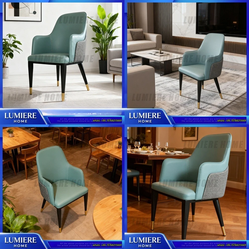 

Scandinavian Style Dining Chair Upholstered Backrest Metal Kitchen Chair Luxury Home Restaurant Seat Iron Chair Wholesale