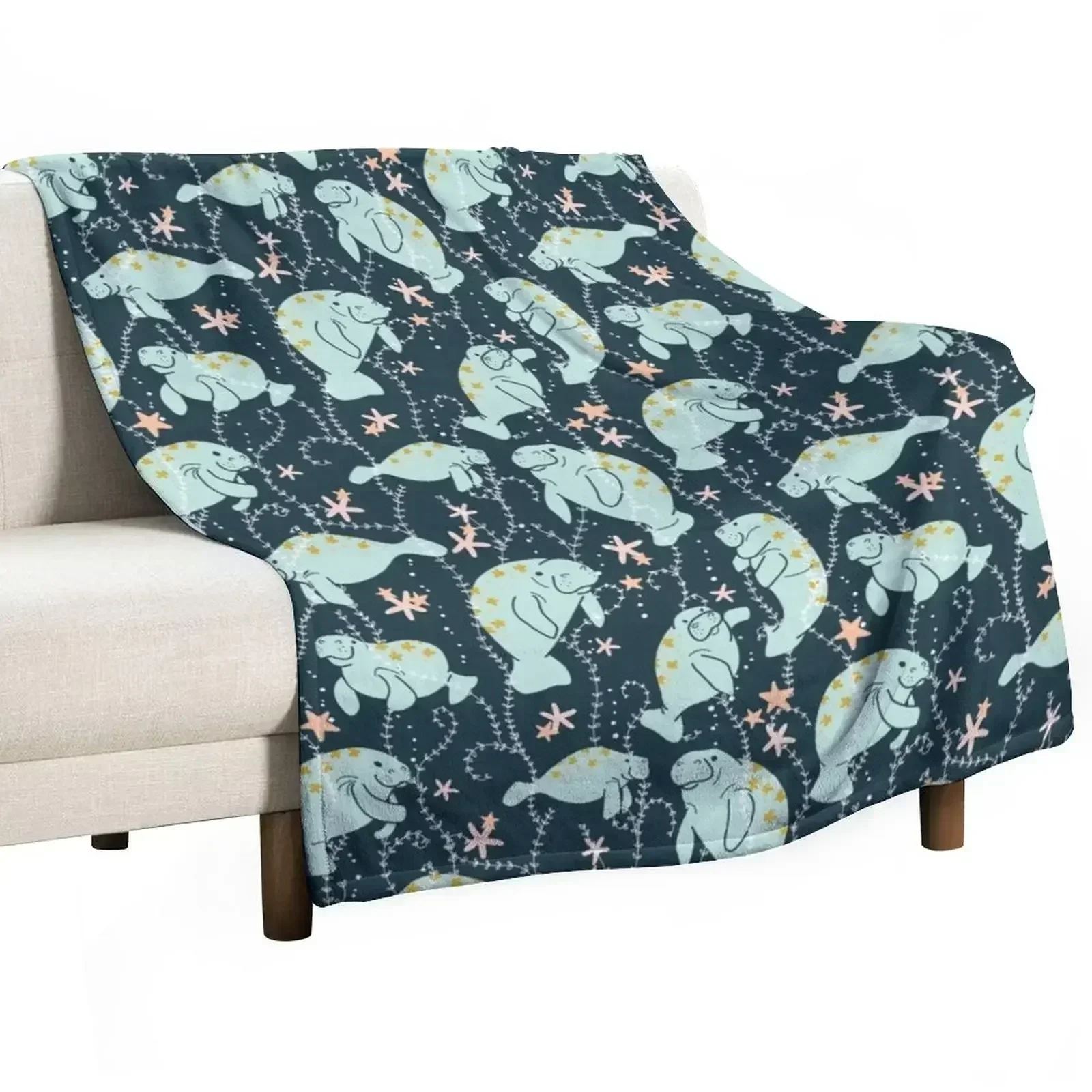 

Oh the Hue-Manatee: Teal Throw Blanket christmas decoration Loose Sleeping Bag sofa bed Blankets