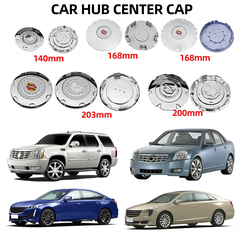 

4pcs 140mm 168mm 200mm 203mm Car Wheel Center Hub Caps Tyre Rim Hub Cap Cover Wheels Accessories For Cadillac Escalade SRX
