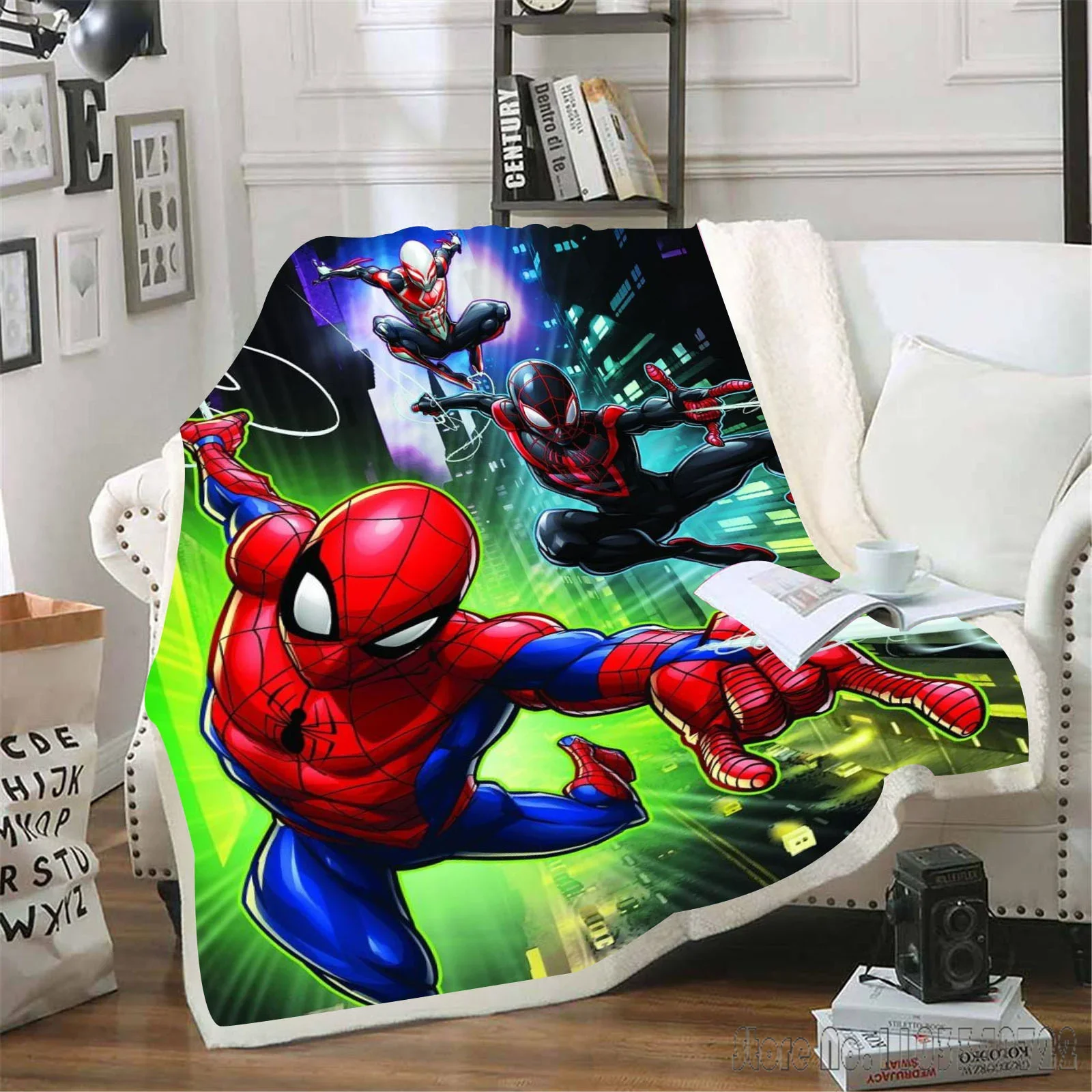 Homem-aranha fotos dos desenhos animados cobertor impresso para crianças lancias fofas kawaii peludo reativo marvel pelúcia personalizado menino adulto presente