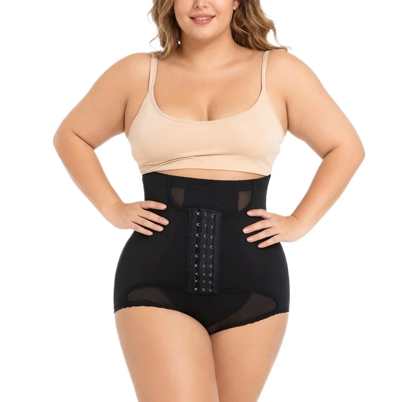 Frauen Butt Lifter Shapewear Höschen Hohe Taille Bauch Kontrolle 3 Haken Doppel Kompression Mesh Abnehmen Täglichen Tragen Unterwäsche