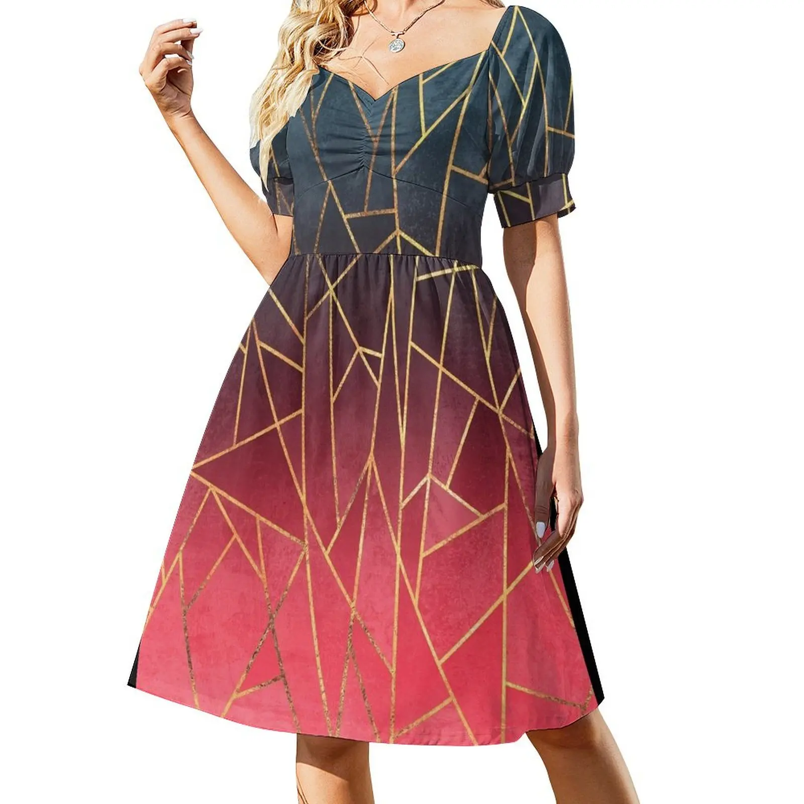 

Shattered Ombre 2 Short Sleeved Dress elegant party dresses for women 2025 Prom gown beach dress dresses for women Dress