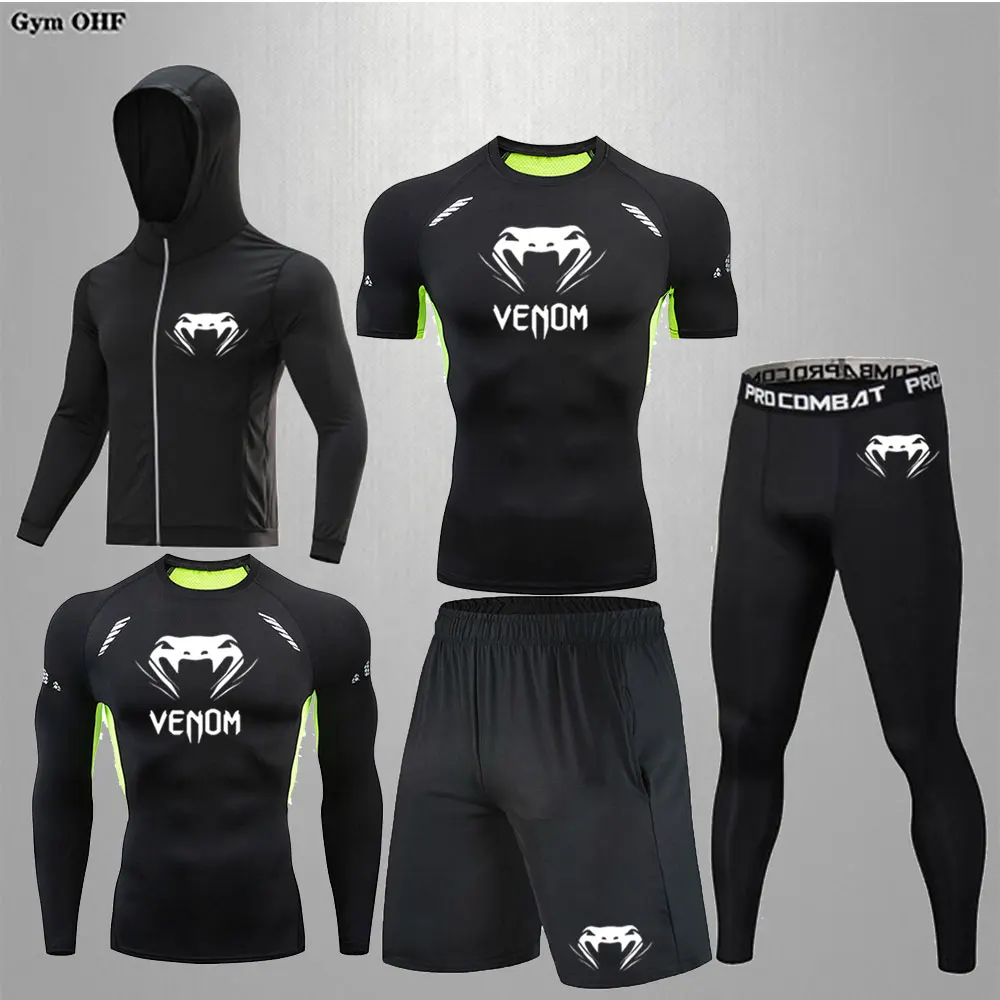 Tracksuit Men Sports Suit Gym Fitness Compression Sets Clothes Running Jogging Sportwear Exercise Workout Rashguard Tights