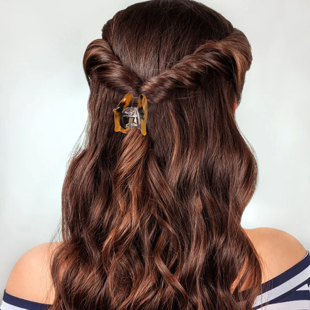 8 pçs presilhas de cabelo folha de acetato pequenos clipes de garra para mulheres adultos acessórios de cabelo grosso meninas mandíbula decoração de gato