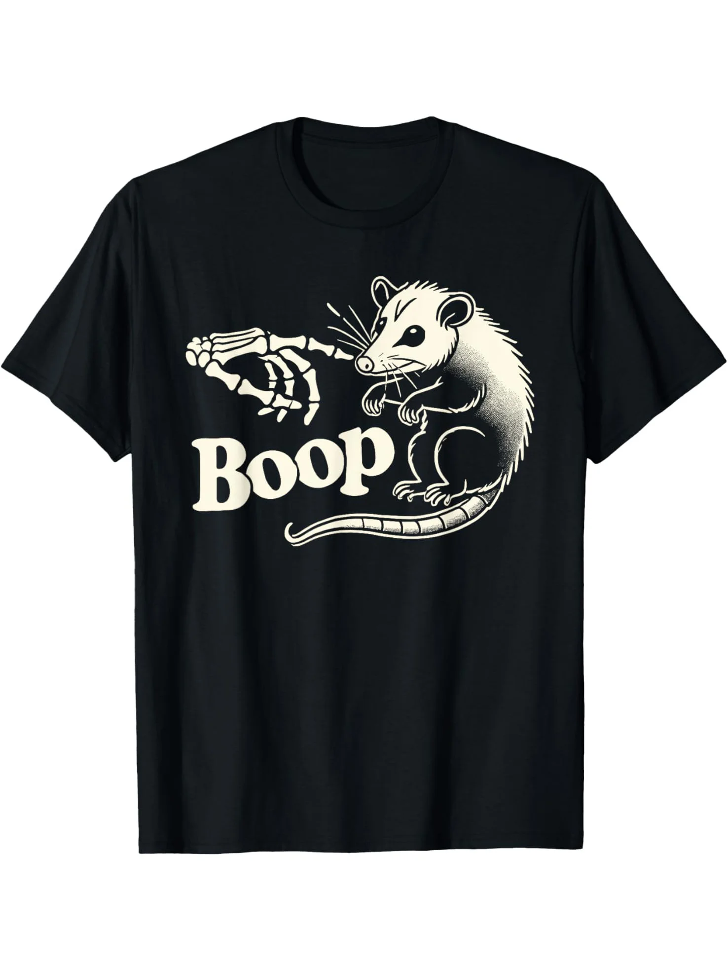 Wacky Cute Black Casual Short Sleeve Boop Halloween Possum Men's T-Shirt