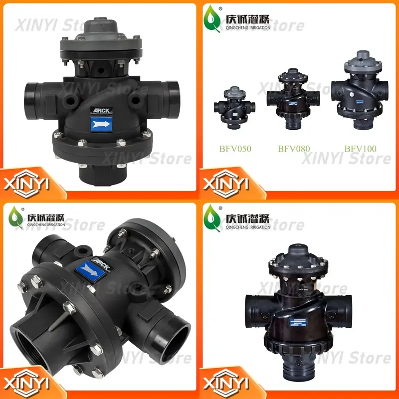 for 4 Inch Plastic Two Position Three Way Irrigation Filter Backwash Flow Control Hydraulic Valve 10 Bar