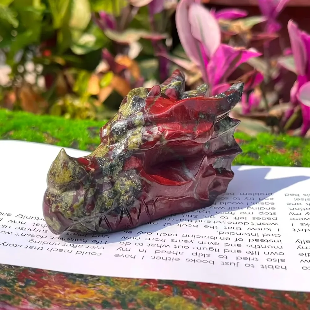 One Gothic Dragon Blood Stone Dragon Head for Decorating Your for Home Or Office, Perfect As a Centerpiece for Weddings.