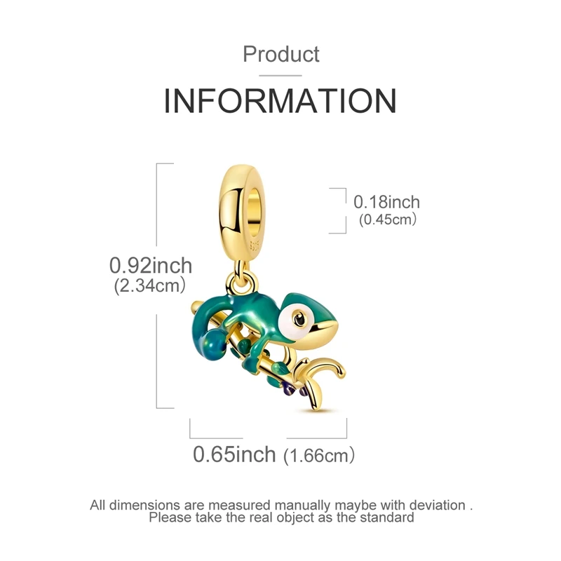 Charm 925 Silver Chameleons And Dinosaurs Charms Beads Fit 3mm Original Bracelet Necklace Womens DIY Fine Jewelry Gift Hot Sale