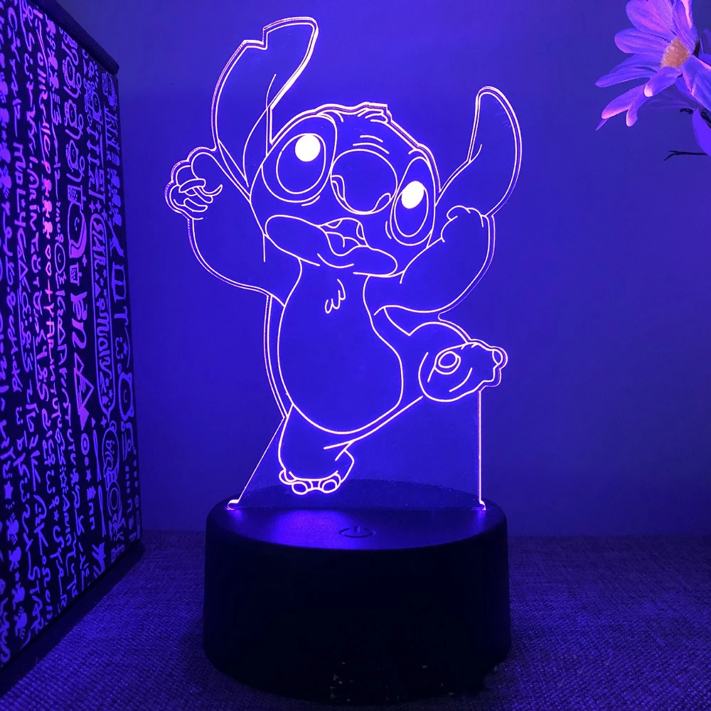 Stitch The Movie3D LED Baby Light Bedside Table Light Color Changing Night Light Birthday Christmas Gift Decoration Light