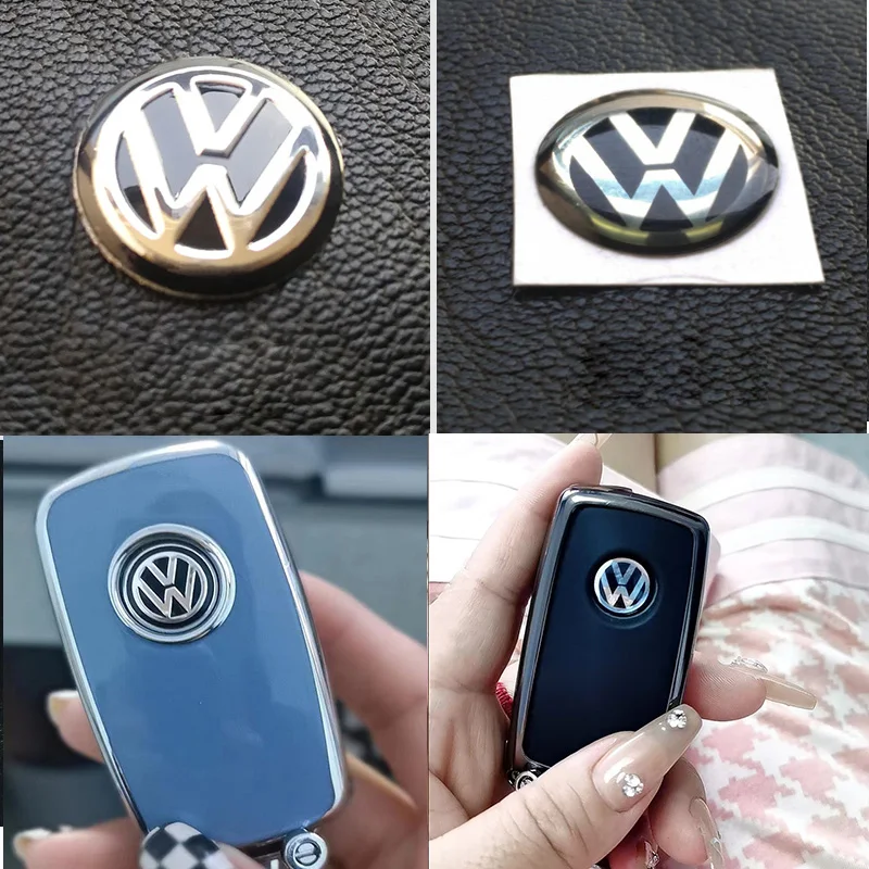 14mm Car Key Sticker Auto Control Keychain Emblem Accessories For Volkswagen VW Rline R GTI Golf Polo Passat Magotan Tiguan Bora