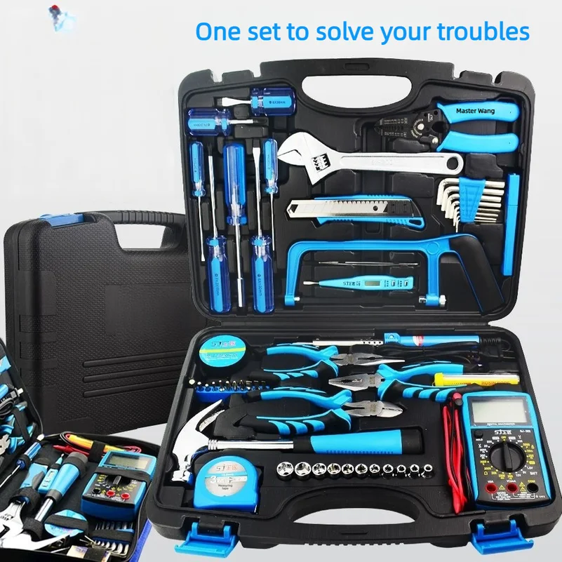 household-tool-set-manual-electrician's-toolbox-multimeter-electrical-hardware-repair-student-education-kit