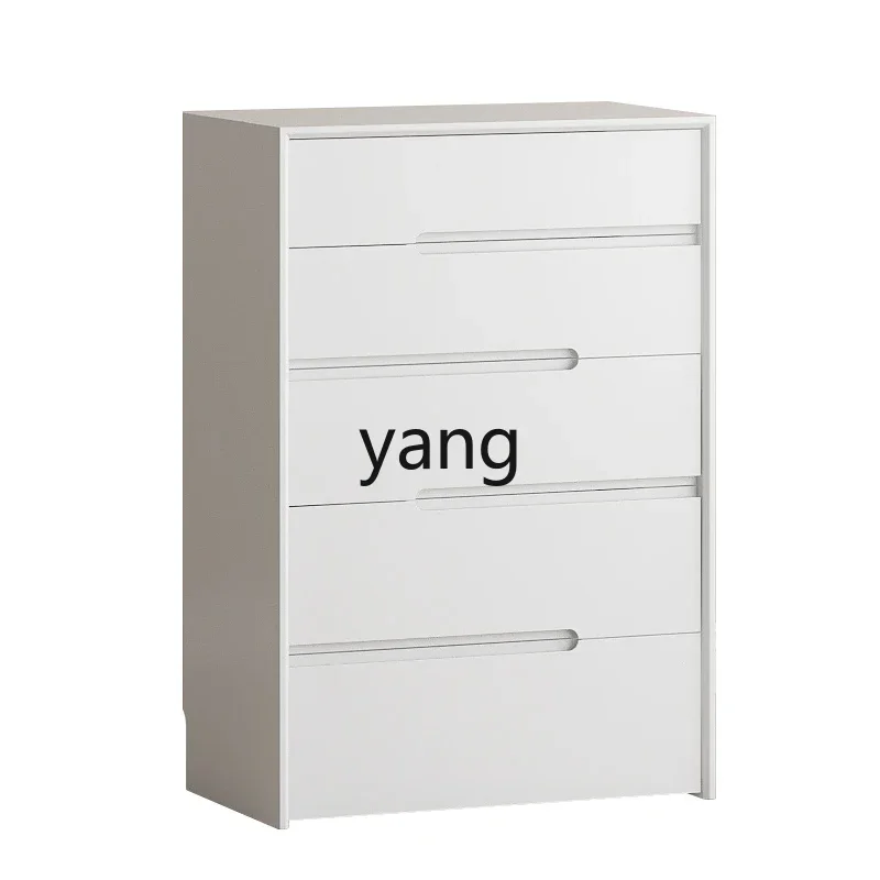 CX minimalist light luxury cream style white five-bucket bedroom solid wood storage cabinet