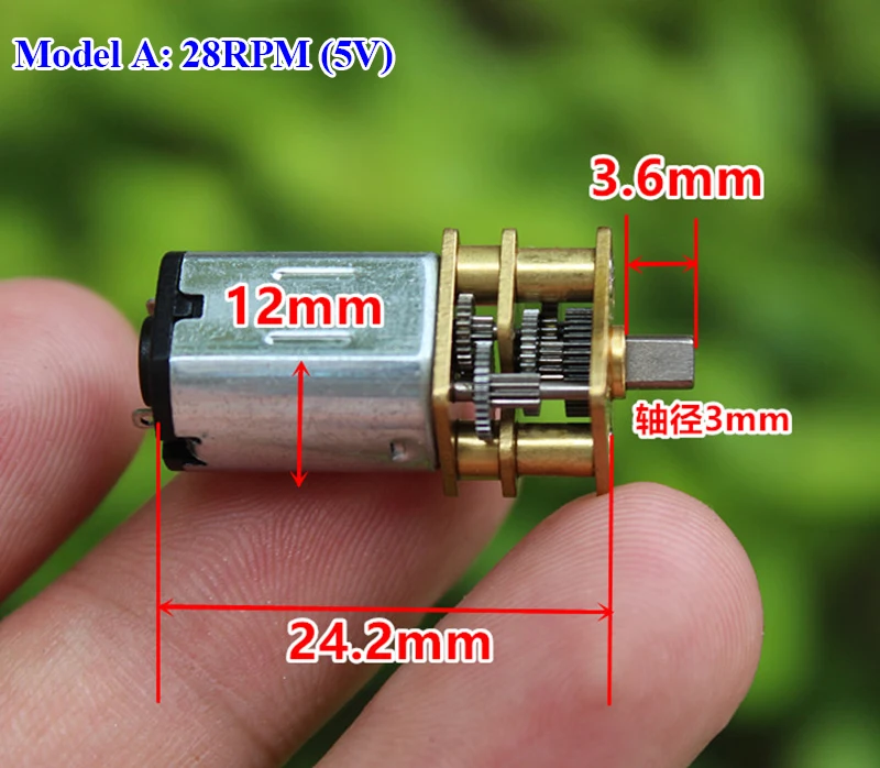 10pcs Mini N20 Full Metal Gear Motor DC 3V-6V 5V 60RPM 110RPM Slow Speed Large Torque Gearbox Reducer Micro Electric Motor Toy