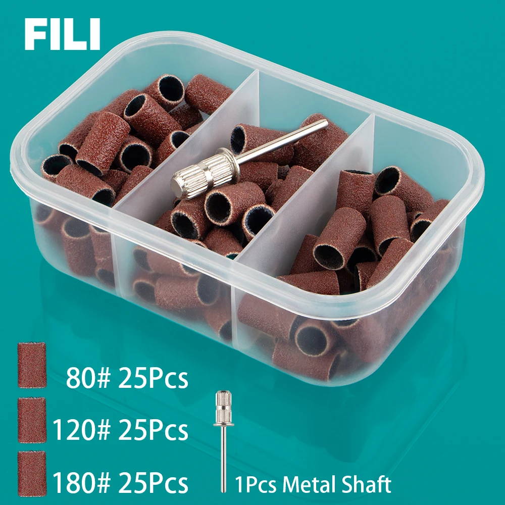 ドリルビット付きフィリサンディングバンド、ネイル研磨除去、マニキュアツール用アクセサリー、80 #、120 #、180 #、240 #