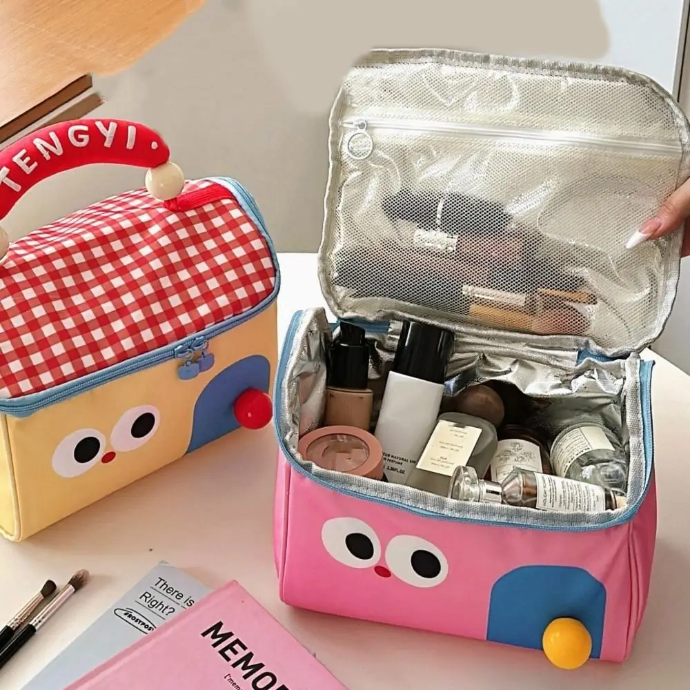 

Nylon Handheld Makeup Bag Clutch Bag Large Capacity Skincare Storage Bag Waterproof Multifunctional House Shape Cosmetic Bag