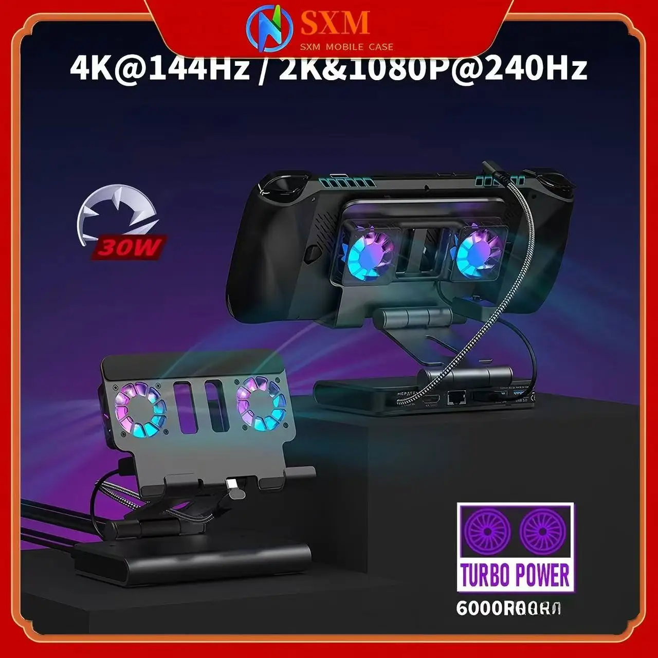 4K144Hz high refresh baseROGAlly handheld dual-fan cooling docking stationClaw8 handheld cooling base