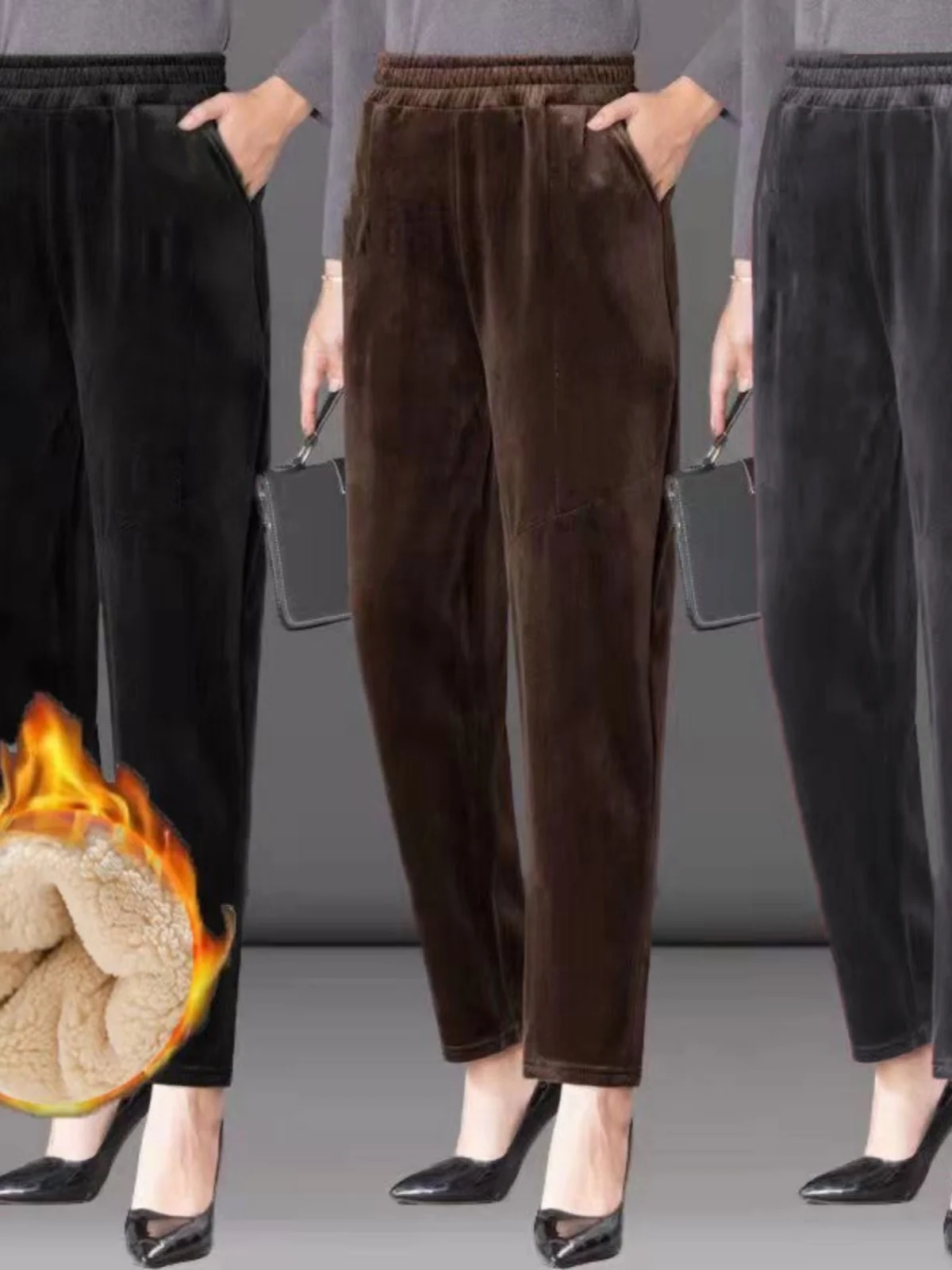 

Женские вельветовые брюки Харлан с высокой талией, повседневные брюки Thiened Fce, свободные джинсы для мам большого размера, брюки с девятью точками на пуговицах