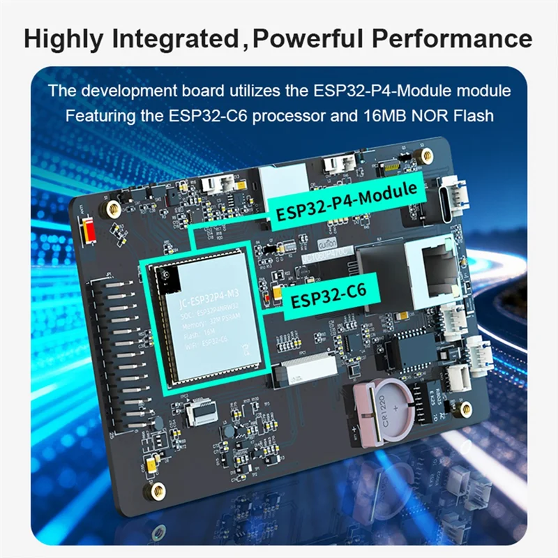 شاشة CABE تعمل باللمس ESP32-C6 7 بوصة 1024X600 IPS تعمل باللمس بالسعة ESP32P4 مع مبيت وكاميرا معالج ثنائي النواة