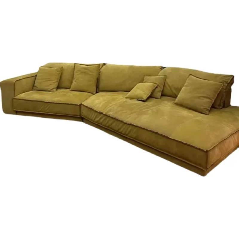 

Light Luxury Living Room Large Corner Brushed Velvet Cloth Sofa