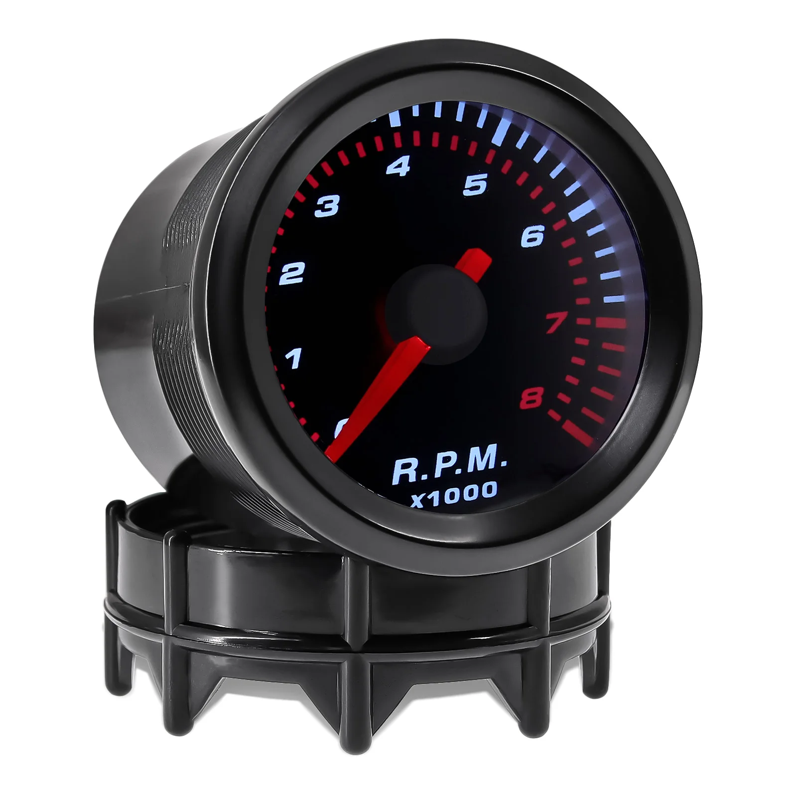 2'' 52mm Drehzahlmesser mit Rauchglaslinse, weiße LED, rotes Licht, 0-8000 U/min, Auto-Tacho, für 1-8 Zylinder, universell einsetzbar – Detail 10
