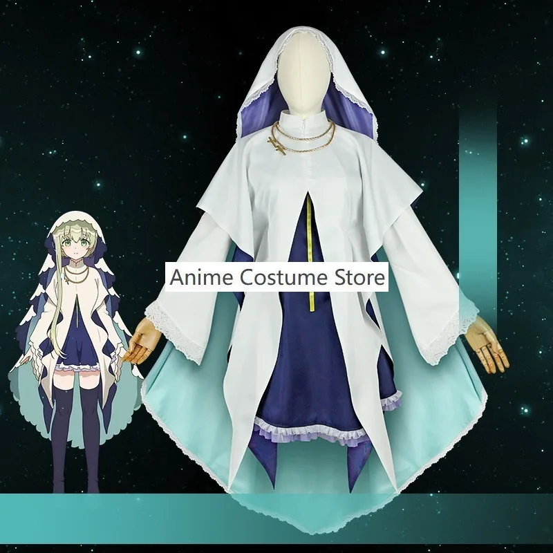 Women Girls Halloween Costume Shiro Seijo to Kuro Bokushi Cosplay Cecilia Cosplay Costume Cross Saint Girls Christmas Costume