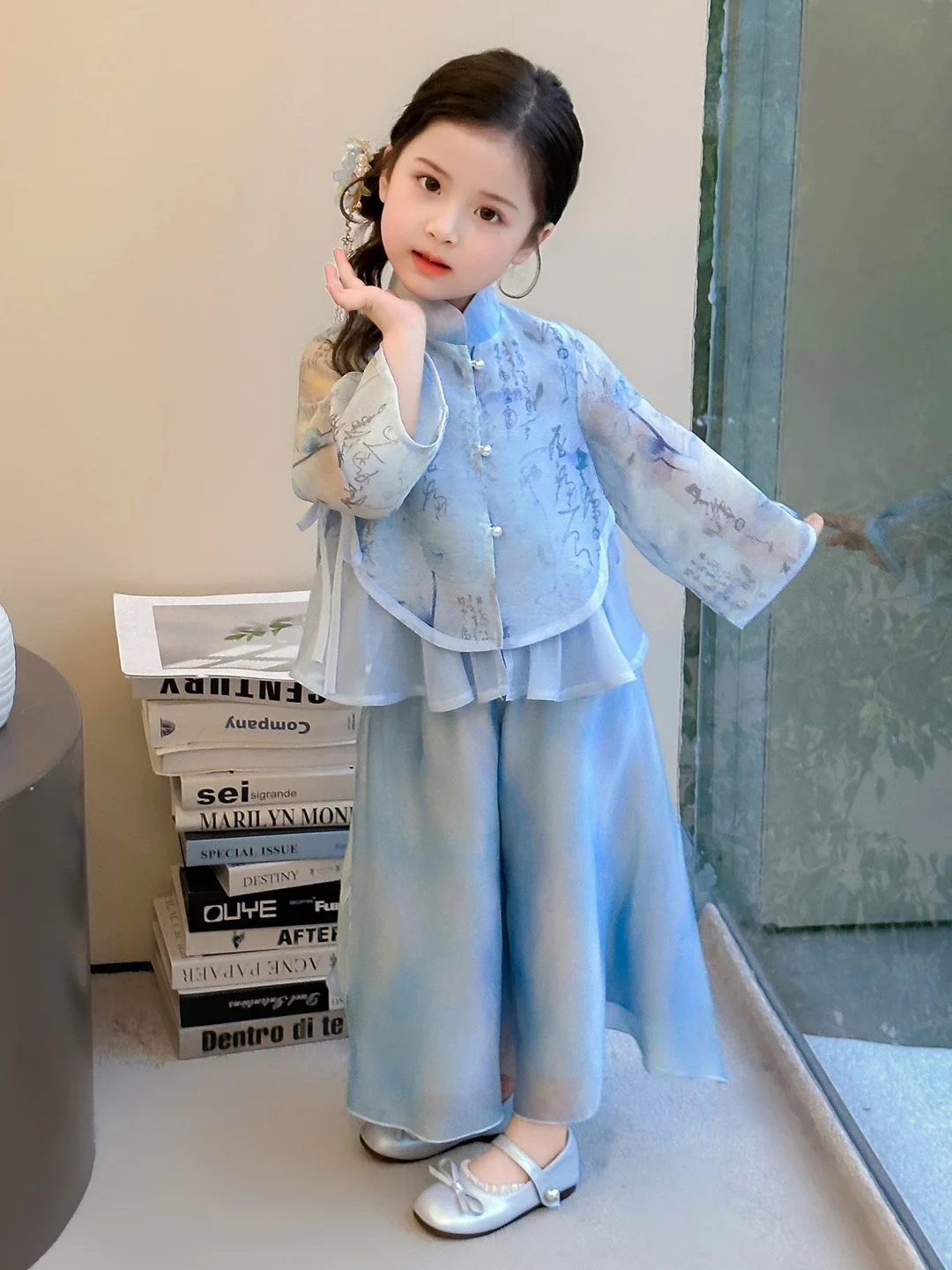 女の子漢服衣装セット春子供唐スーツ古代パフォーマンス衣装ツーピースセット伝統的な中国服