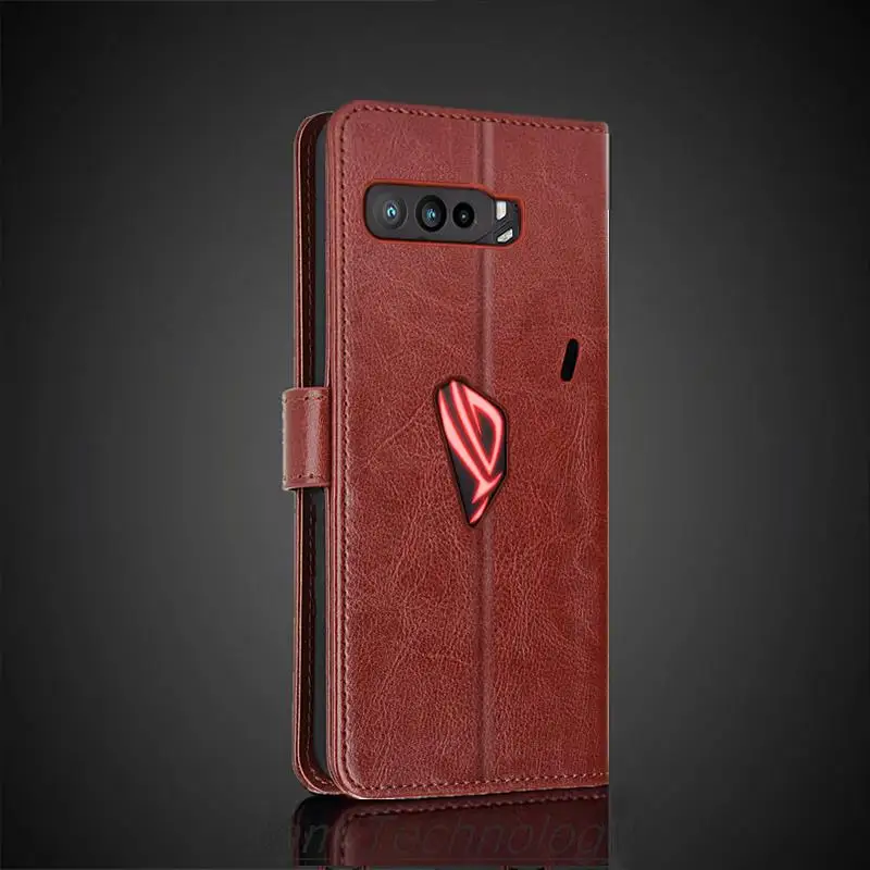 Card Holder Leather Case for ASUS ROG Phone 3 / ROG Phone3 Strix ZS661KS Pu Leather Flip Cover Retro Wallet Case Fundas Coque