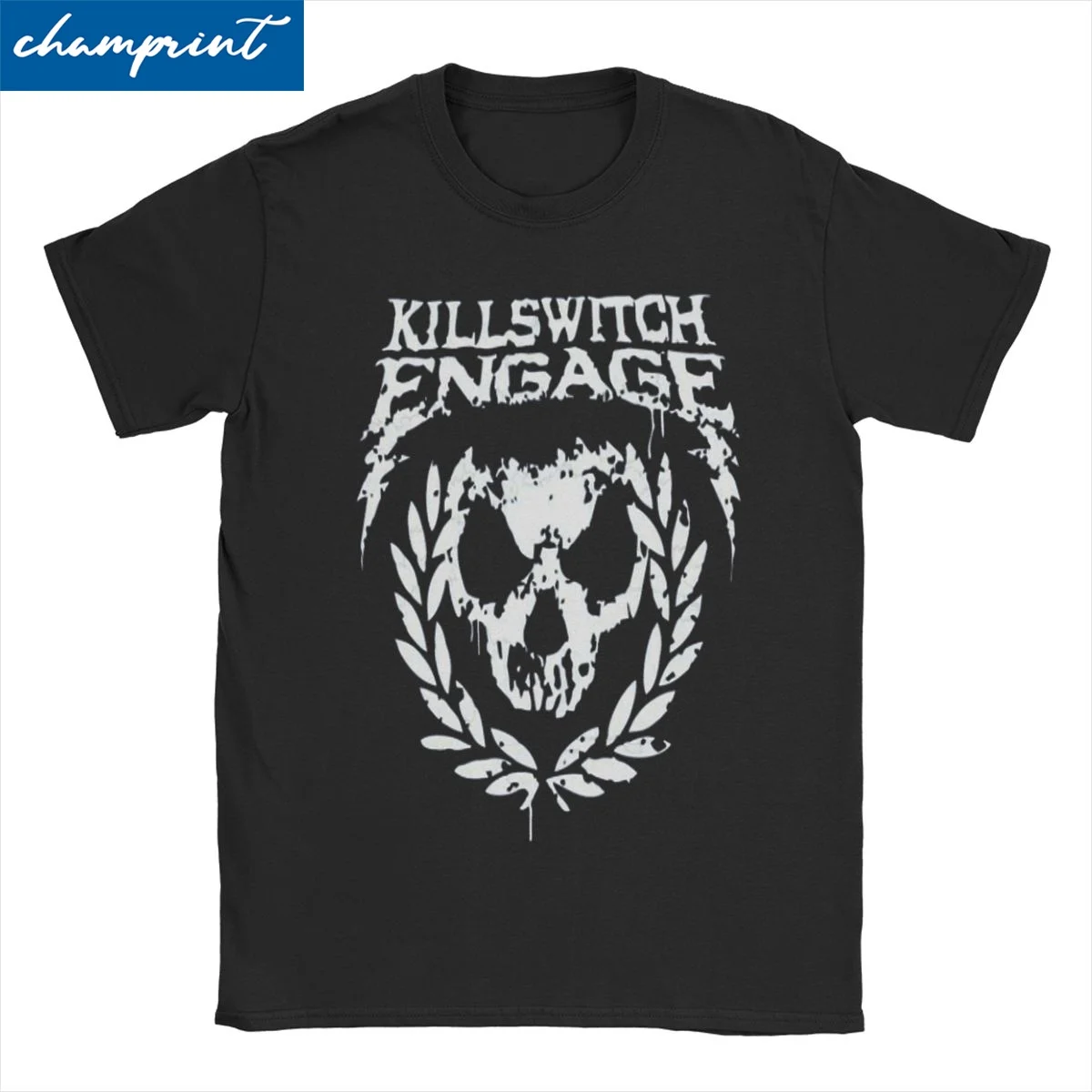 T-shirt de manga curta para homens e mulheres, 100% algodão, com design de metal crânio, estilo punk, música, engraçado, plus size
