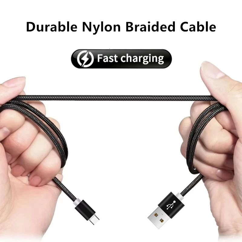 타입 C USB 고속 충전 브레이디드 케이블 (아이폰 15, 16, 17, 삼성, 샤오미, 레드미, 포코, 원플러스, 리얼미, iQOO용) 퀵차지 데이터 케이블