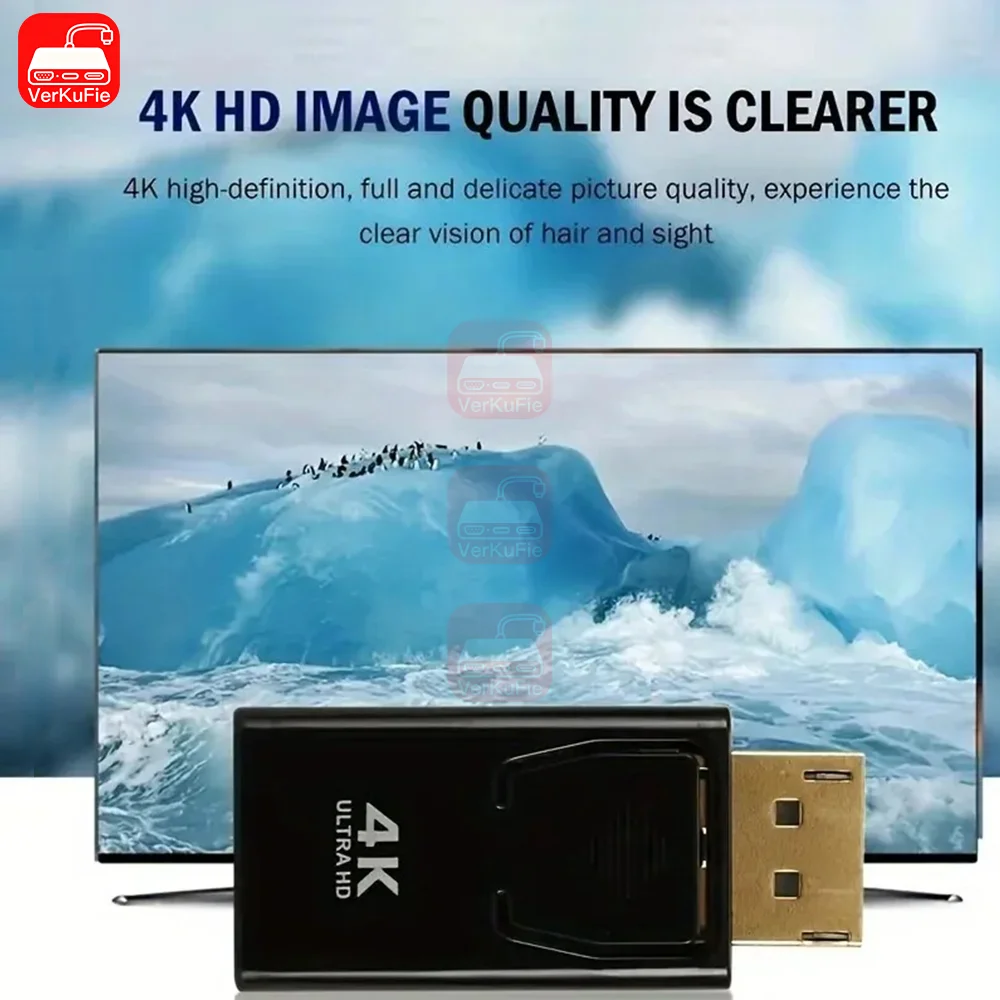 4K DP DisplayPort to HDMI-compatible Adapter Converter Display Port DP to HDMI-compatible HDTV Adapter Video Audio PC Laptop