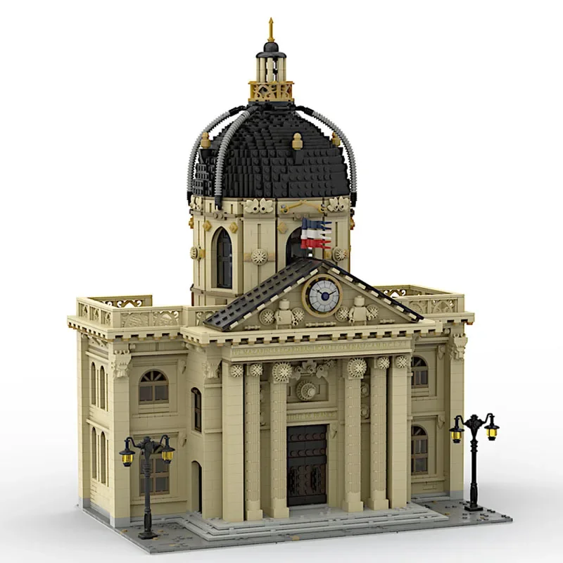 MOC-163321 Bloco de construção arquitetura montagem criativa brinquedo DIY aniversário presente de Natal Instituto de Estudos Ocidentais na França