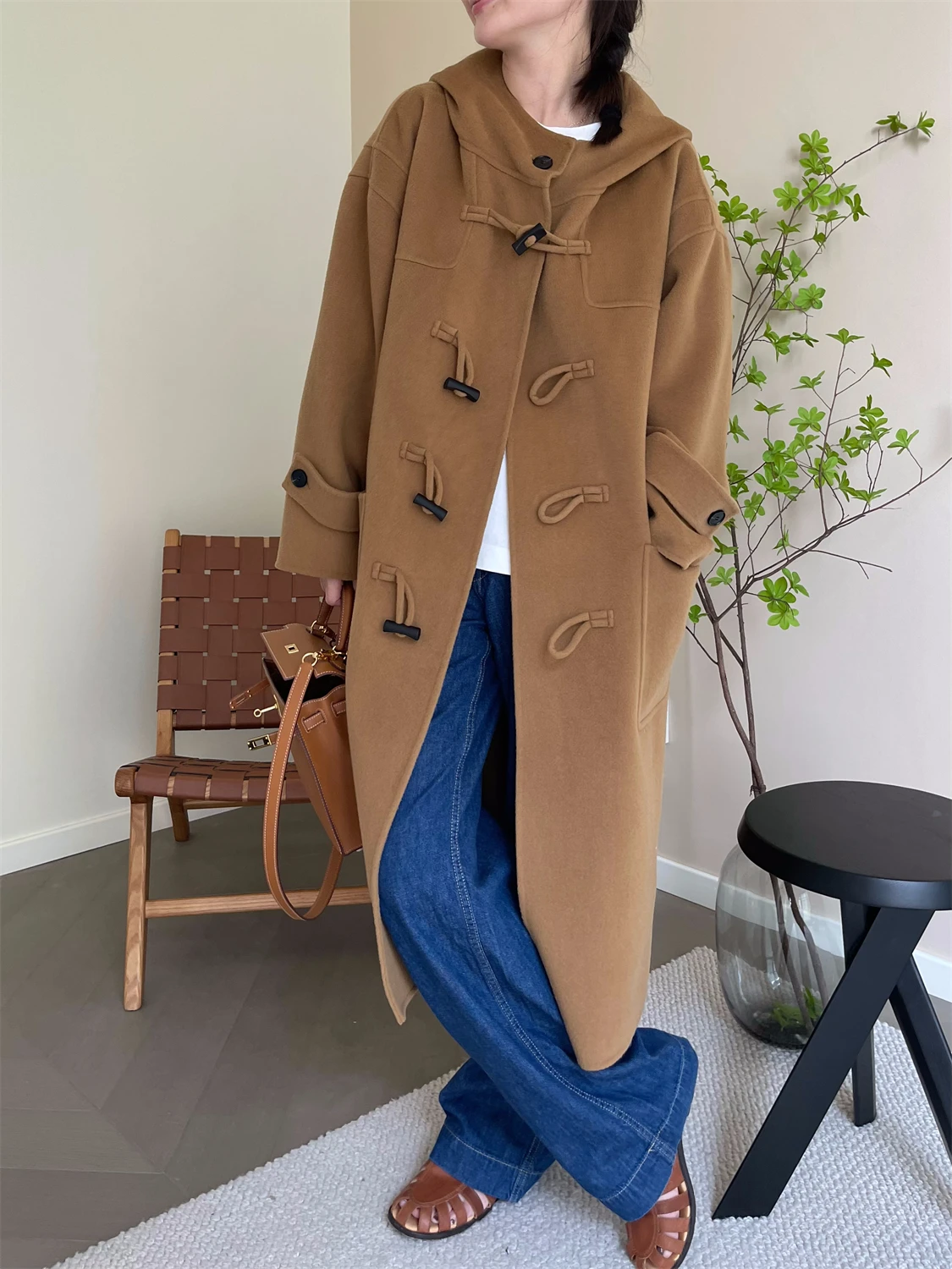 

Шерстяное пальто MK Design 30, двустороннее, ручной работы, свободного кроя, хорошо сидит, большого размера, зимнее, женское, модное, верхняя одежда