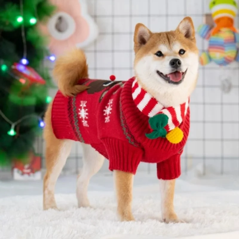 

Dog Clothes Autumn And Winter Sweaters Teddy Winter Clothing Small And Medium-sized Dog Pets Casual Christmas Clothes