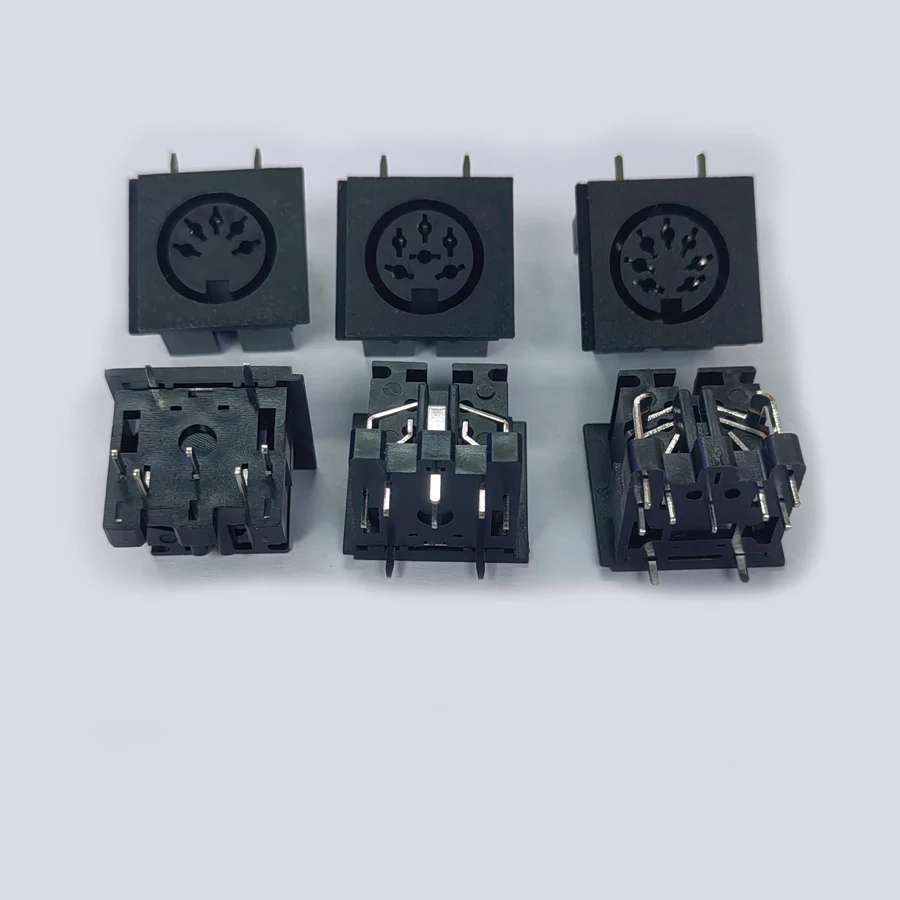 50PCS/Lot Big S Terminal DIN4/DIN5/DIN6/DIN7/DIN8 Female Socket Connector 4P/5P/6P/7P/8P For PCB Panel Mount