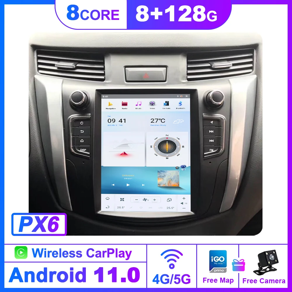 128GAndroid Car GPS Navigation ForTesla Style For NISSAN NAVARA 2014-/Nissan NP300 2014-/Nissan TERRA 2018-AUTO A/C Radio Player