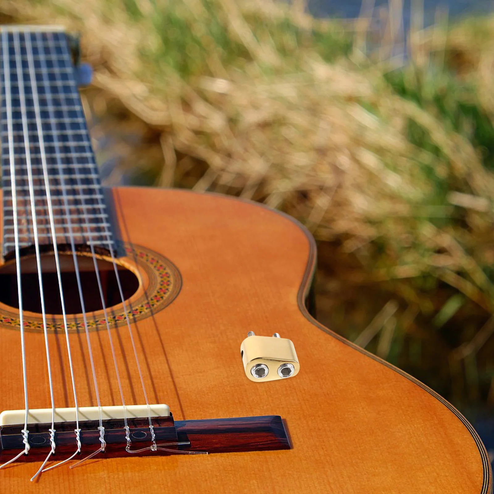 1 Set Headless Bass Bridge String Locks Goldene E-Bass String Sicherungsmutter Unabhängiges Design Robuste Struktur für Stabile