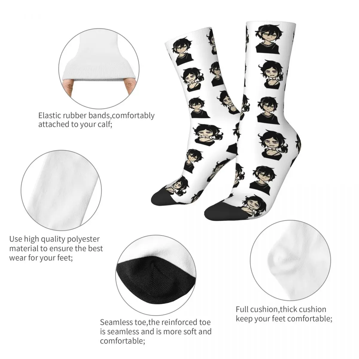 The Coffin Of Andy And Leyley Portraits Design Theme Socks Accessories for Men Breathable Dress Socks