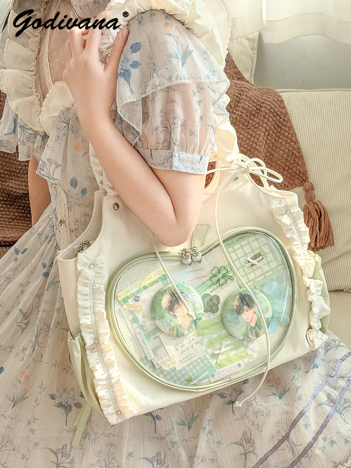 

Original Pain Bag Japanese Style Portable Shoulder Crossbody Daily Commute Bag Large Capacity Anime Girl Women's Underarm Bag