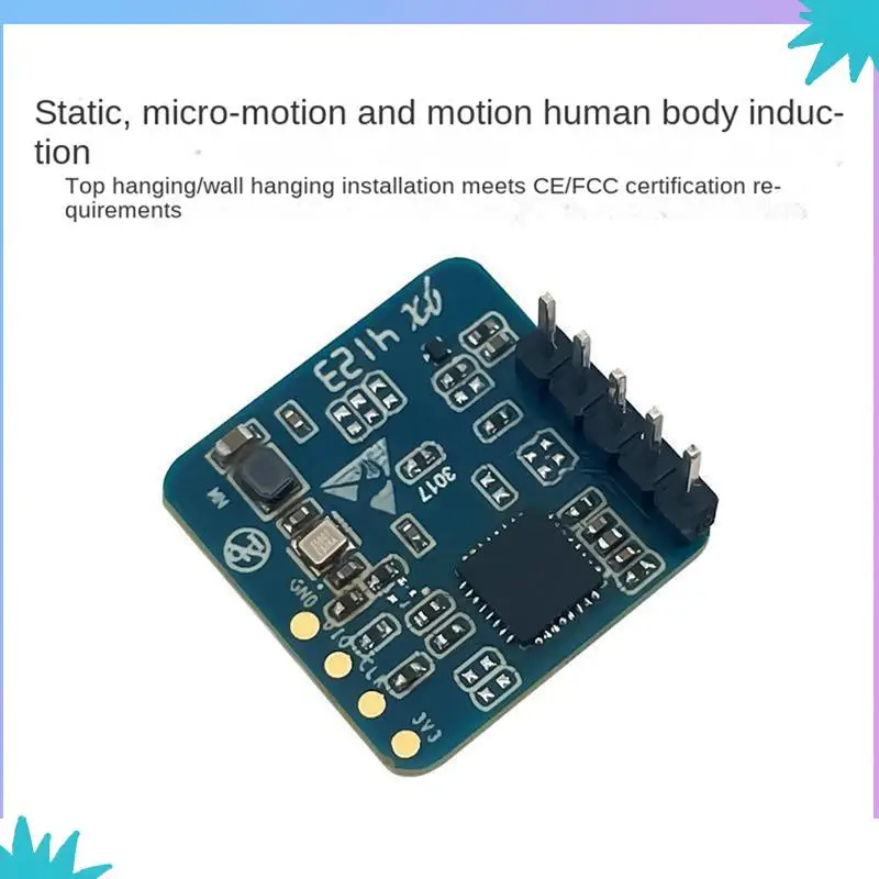 ABZW LD2410S Motion Detection Radar Sensor Module 24Ghz Human Presence Radar Sensor, For Smart Home, Easy To Use Fine Workmanshi